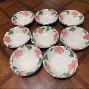 Vintage Franciscan Desert Rose England Earthenware Dessert Small Bowls Set Of 4